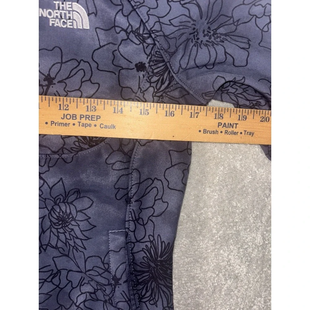 The North Face Full Zip Jacket Women Sz Xs Apex Bionic Floral Dk Purp Soft Shell